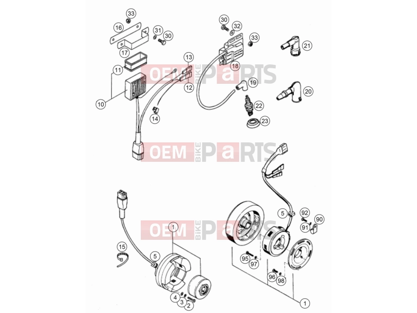 KTM 125 E-XC (717548) [US] 1994 IGNITION SYSTEM|Engine|39