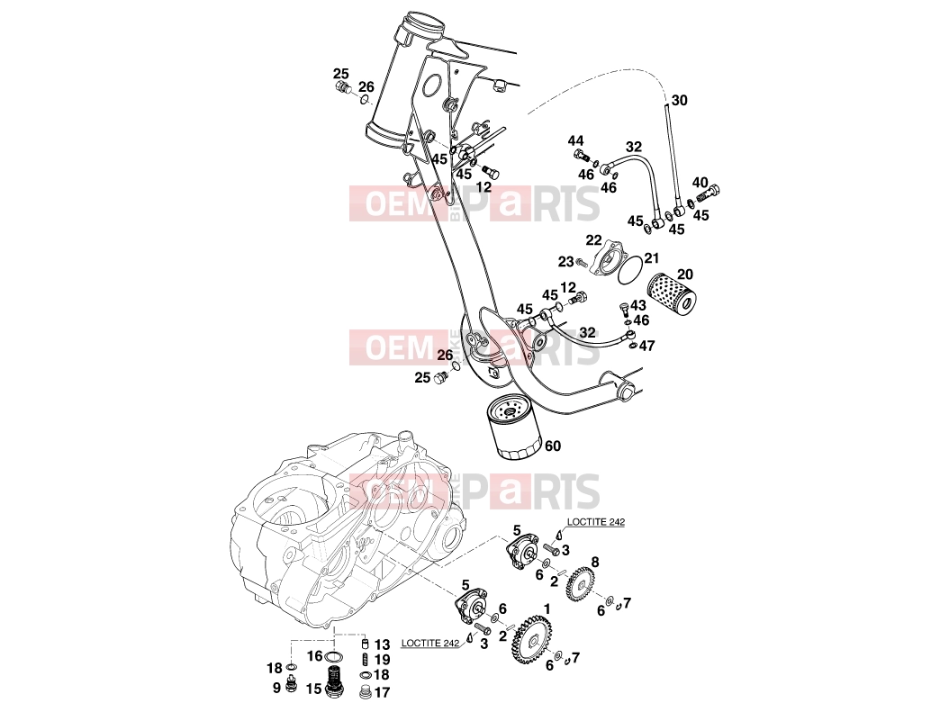 KTM 620 EGS-E 11LT ORANGE (972778) [EU] 1997 Engine » LUBRICATING SYSTEM