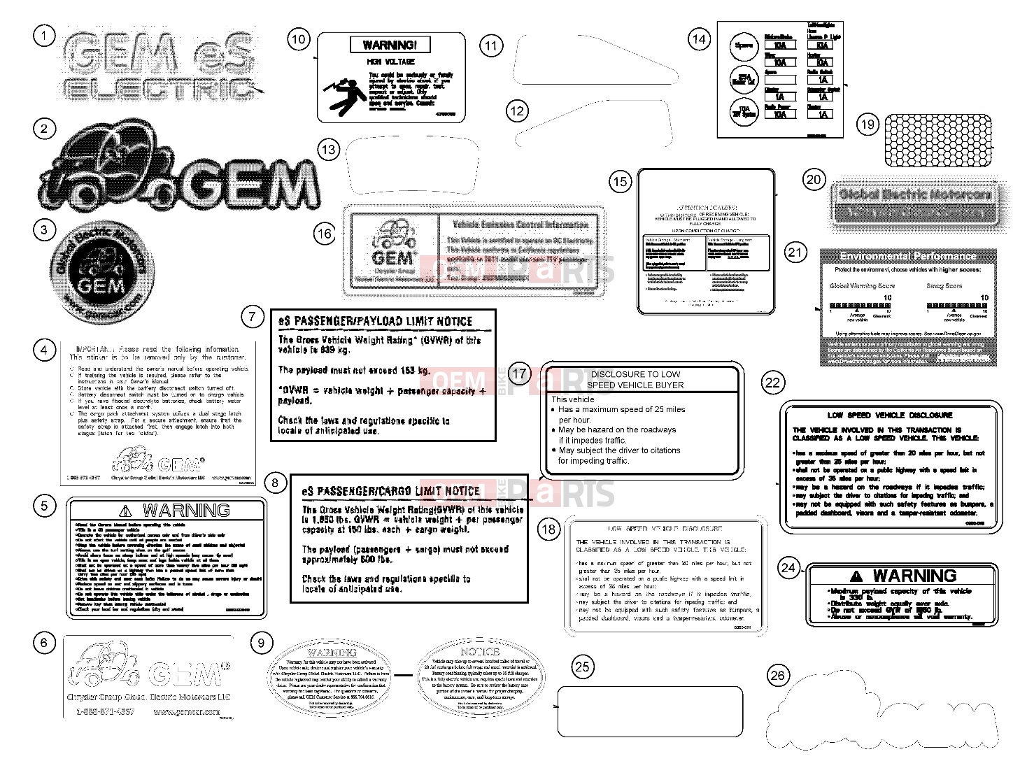 Polaris 2011 LEV GEM - e2/e4/e6/eS/eL/eLXD DECALS | DECALS, 2011 - eS (49GEMDECALS11DECALSES)