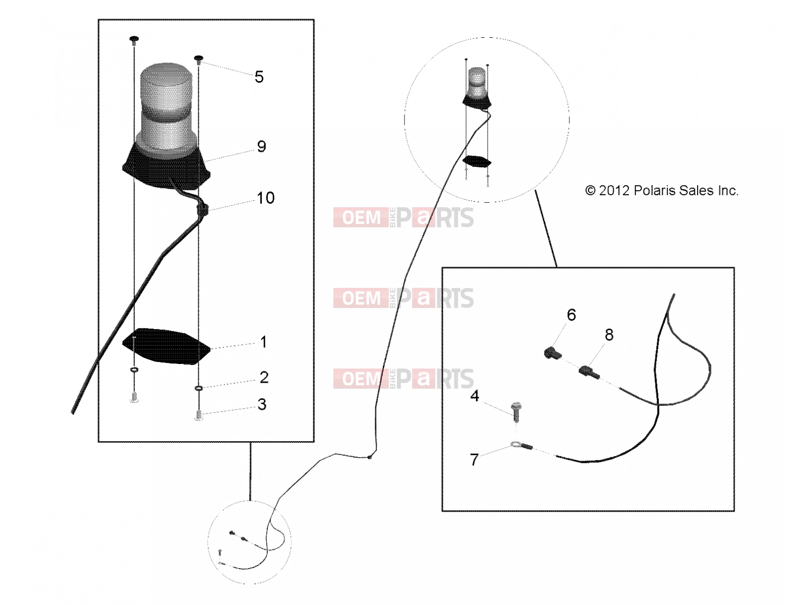 Polaris 2011 LEV GEM - e2/e4/e6/eS/eL/eLXD ELECTRICAL | ELECTRICAL, OPTIONS, BEACON, YELLOW WARNING, SERVICE - e2/e4/e6/eS/eL/eLXD (49GEMOPTIONS11BEACON)