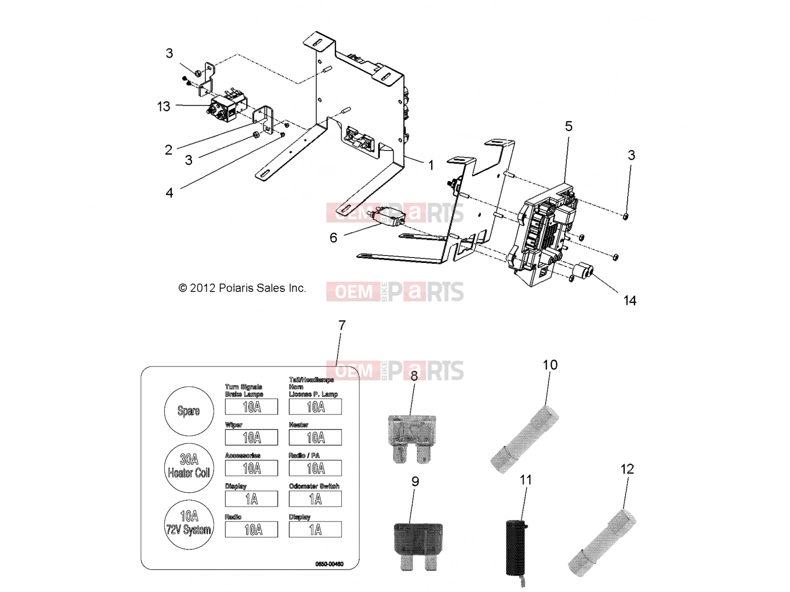 Polaris 2011 LEV GEM - e2/e4/e6/eS/eL/eLXD ELECTRICAL » ELECTRICAL, PSDM TO DASH SUPPORT - (49GEMELECTRICAL11DASH)