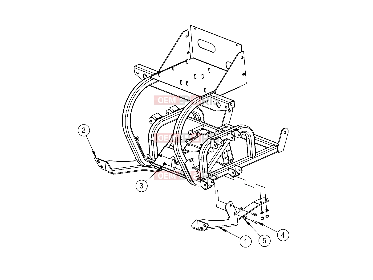 Polaris 2011 LEV GEM - e2/e4/e6/eS/eL/eLXD FRAME » FRAME, OPTIONS, BUMPER, MOUNT, FRONT, RUGGED - (49GEMOPTIONS11BUMPERMT)
