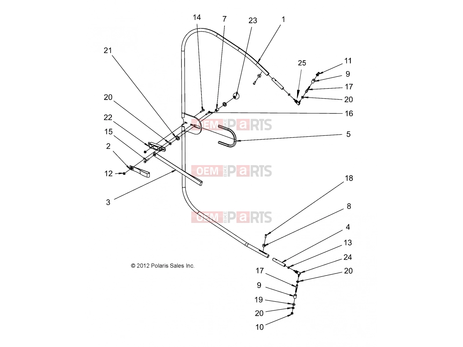 Polaris 2010 LEV GEM - E2/E4/E6/ES/EL/ELXD BODY | BODY, OPTIONS, FRAME LEFT/RIGHT FRONT - e4 (49GEMOPTIONS11FRAMEFRT)