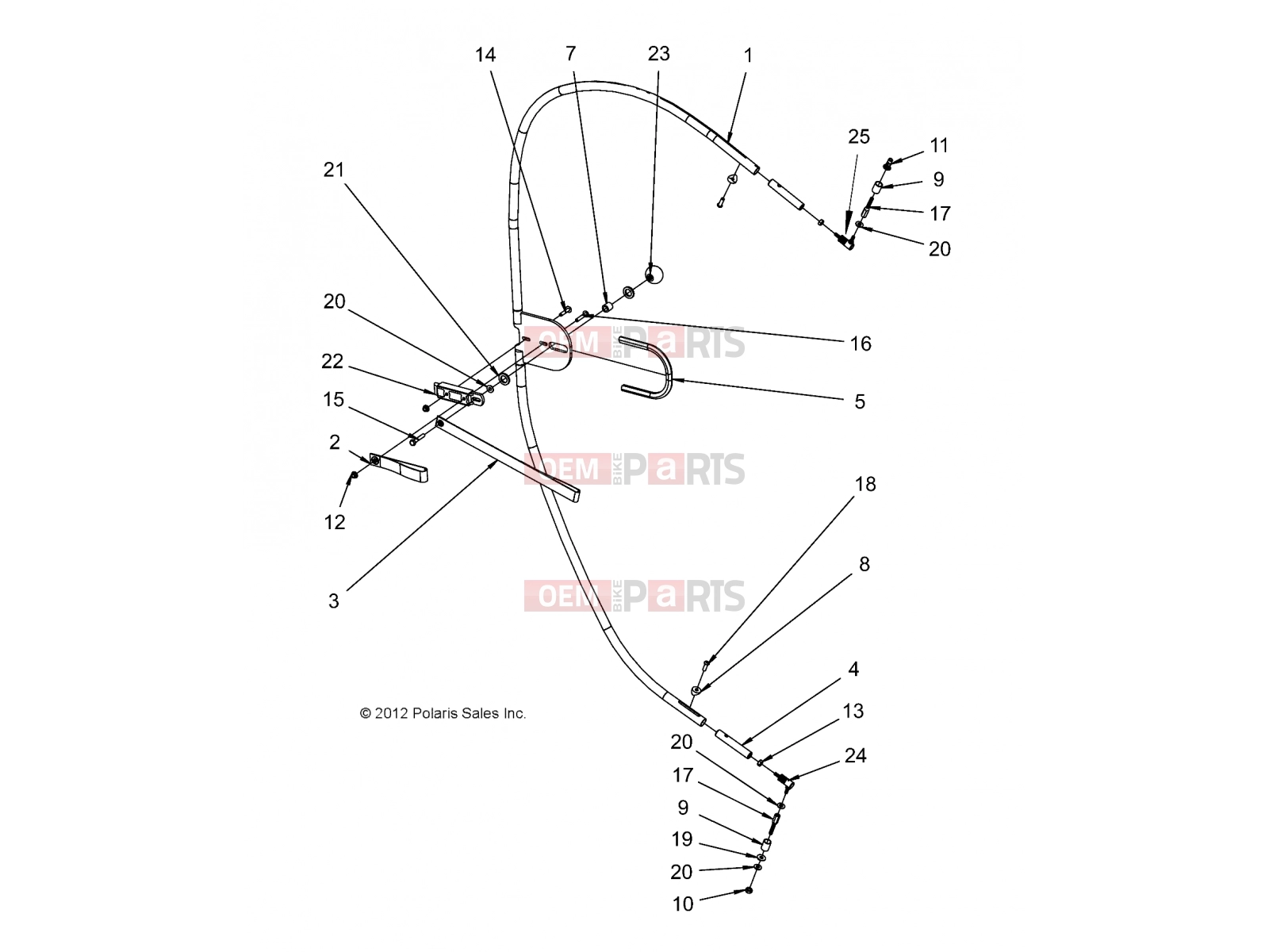 Polaris 2010 LEV GEM - E2/E4/E6/ES/EL/ELXD BODY | BODY, OPTIONS, FRAME LEFT/RIGHT REAR - e4 (49GEMOPTIONS11FRAMERR)