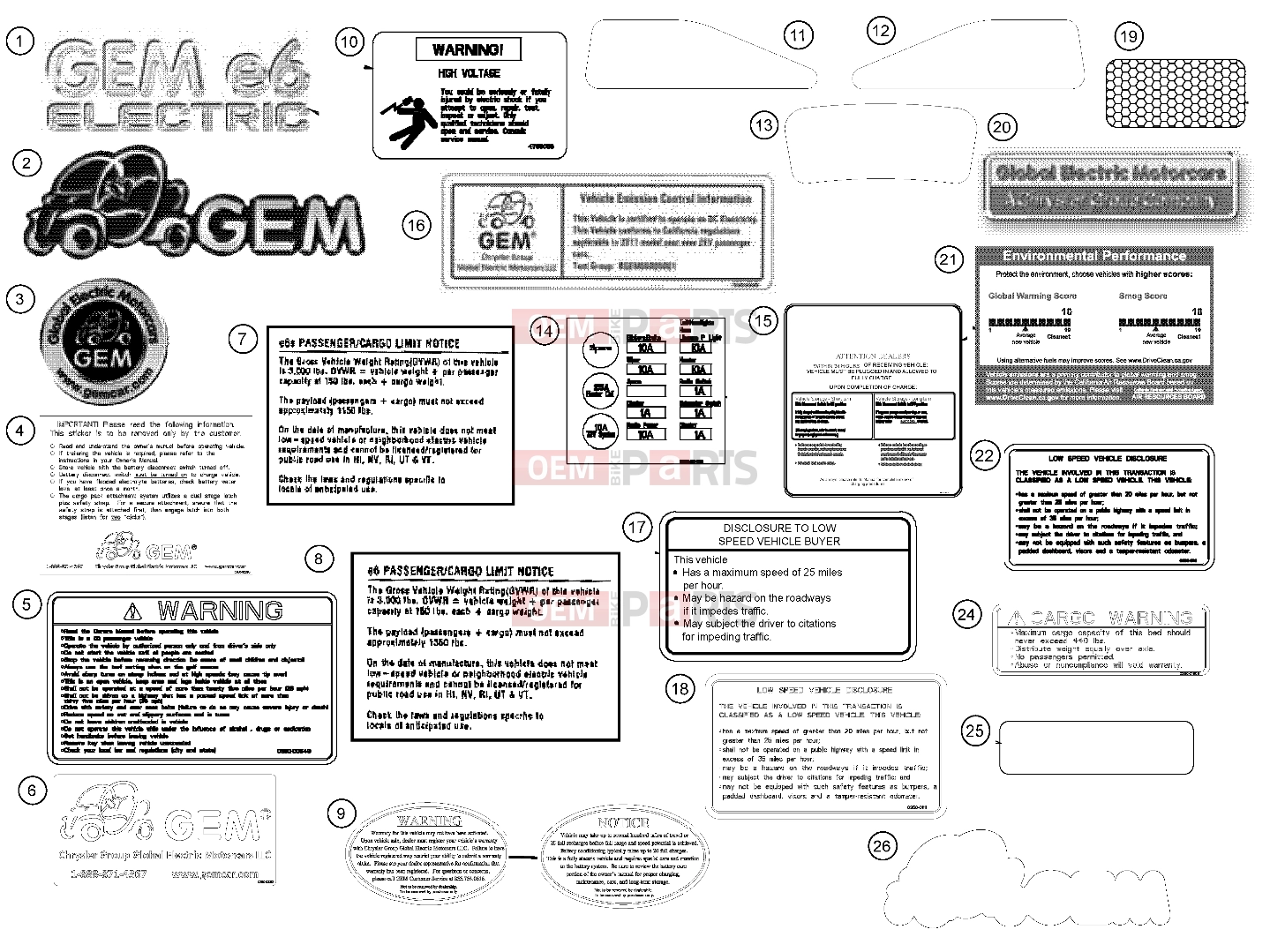 Polaris 2010 LEV GEM - E2/E4/E6/ES/EL/ELXD DECALS » DECALS, 2011 - e6 (49GEMDECALS11DECALSE6)