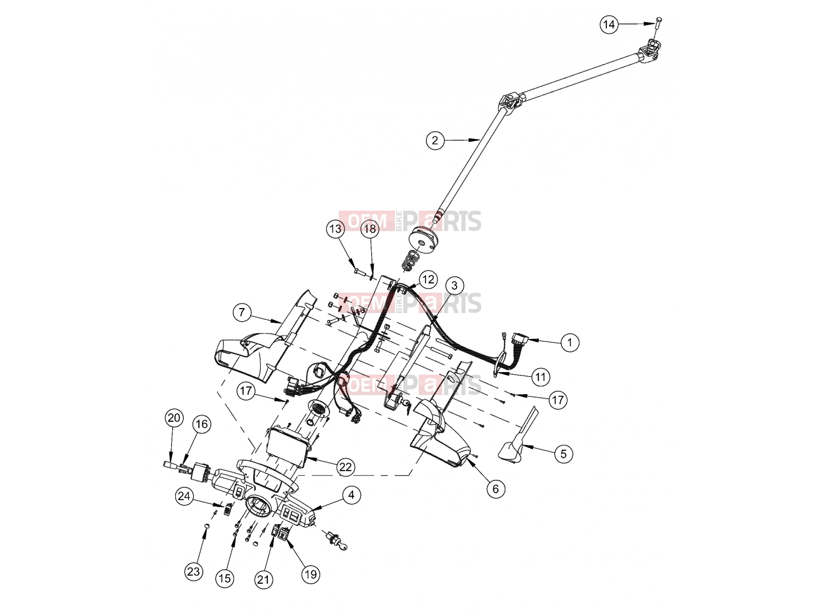 Polaris 2010 LEV GEM - E2/E4/E6/ES/EL/ELXD ELECTRICAL » ELECTRICAL, COLUMN STEERING WITH LOCK - e2/e4/e6/eS/eL/eLXD (49GEMELECTRICAL11COLUMNLK)