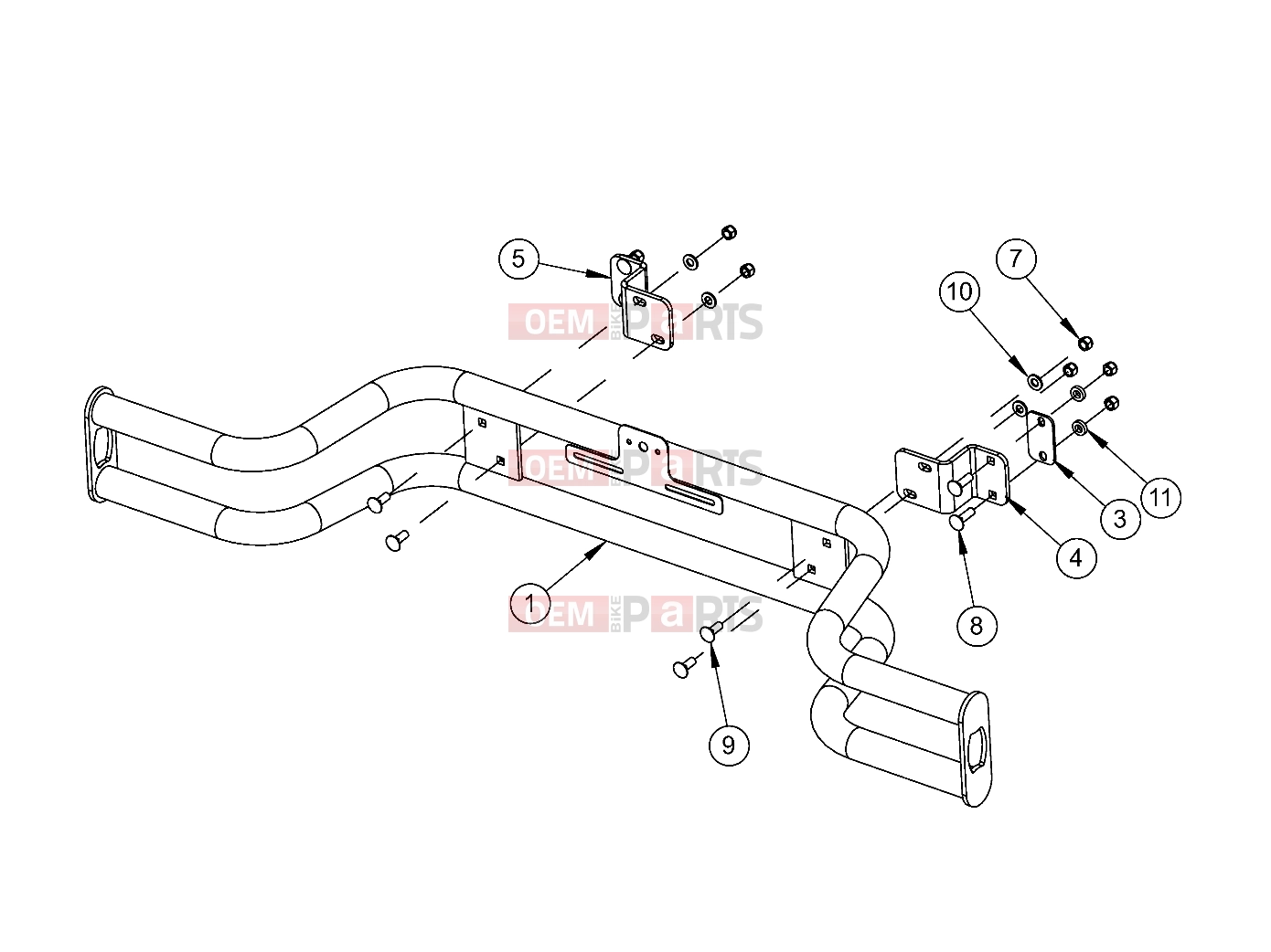 Polaris 2010 LEV GEM - E2/E4/E6/ES/EL/ELXD FRAME | FRAME, OPTIONS, BUMPER, REAR, RUGGED - e2/e4/e6 (49GEMOPTIONS11BUMPERRRRGD)