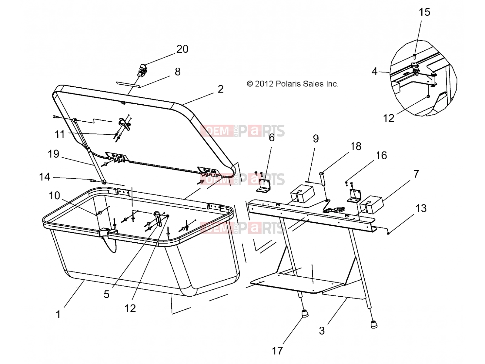 Polaris 2008 LEV GEM - E2/E4/E6/ES/EL/ELXD BODY » BODY, OPTIONS, TRUNKBACK - e2/e4/e6 (49GEMOPTIONS11TRUNKBACK)