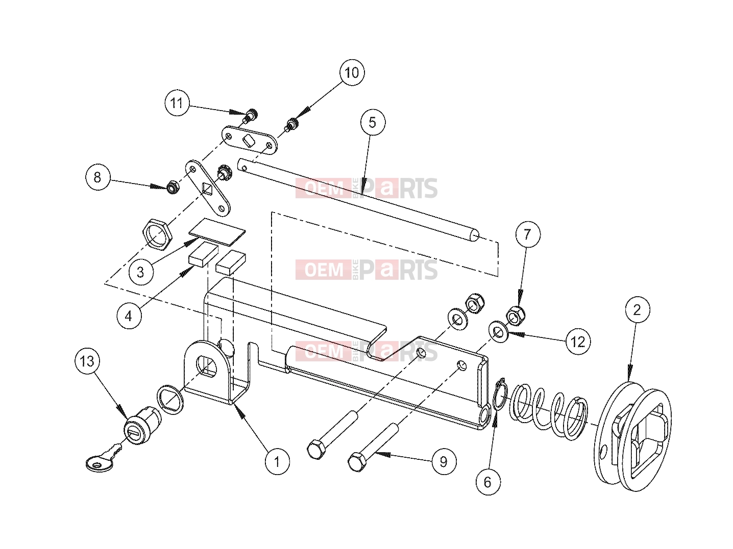 Polaris 2008 LEV GEM - E2/E4/E6/ES/EL/ELXD STEERING » STEERING, LOCK, MANUAL - e2/e4/e6/eS/eL/eLXD (49GEMSTEER11LOCK)