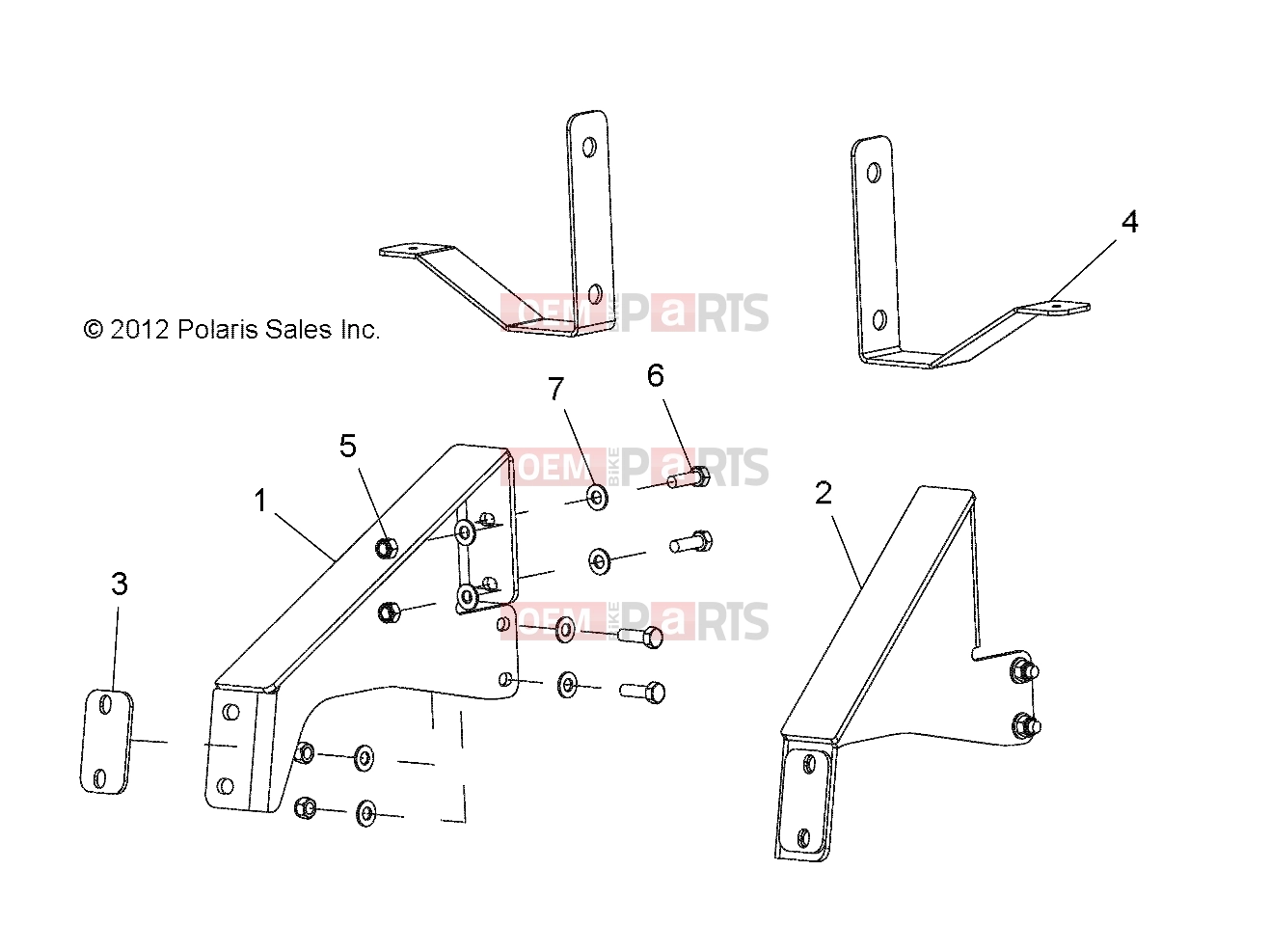Polaris 2007 LEV GEM - E2/E4/E6/ES/EL/ELXD FRAME | FRAME, OPTIONS, BUMPER, BRACKET, REAR - e6 (49GEMOPTIONS11BRKTRR)