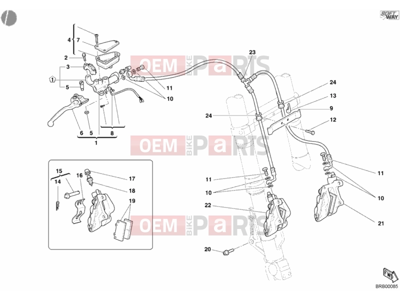 DUCATI 2005 Multistrada 1000 FRONT BRAKE SYSTEM » BRAKING SYSTEM