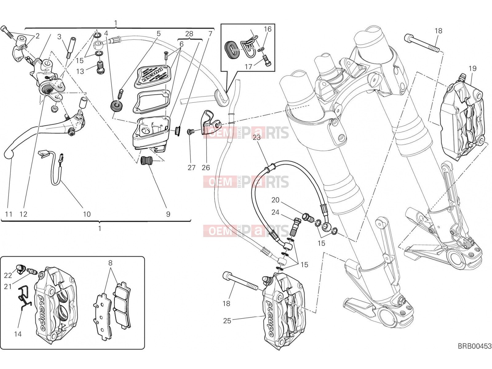 DUCATI 2015 Diavel Titanium FRONT BRAKE SYSTEM [MOD:DVLR]