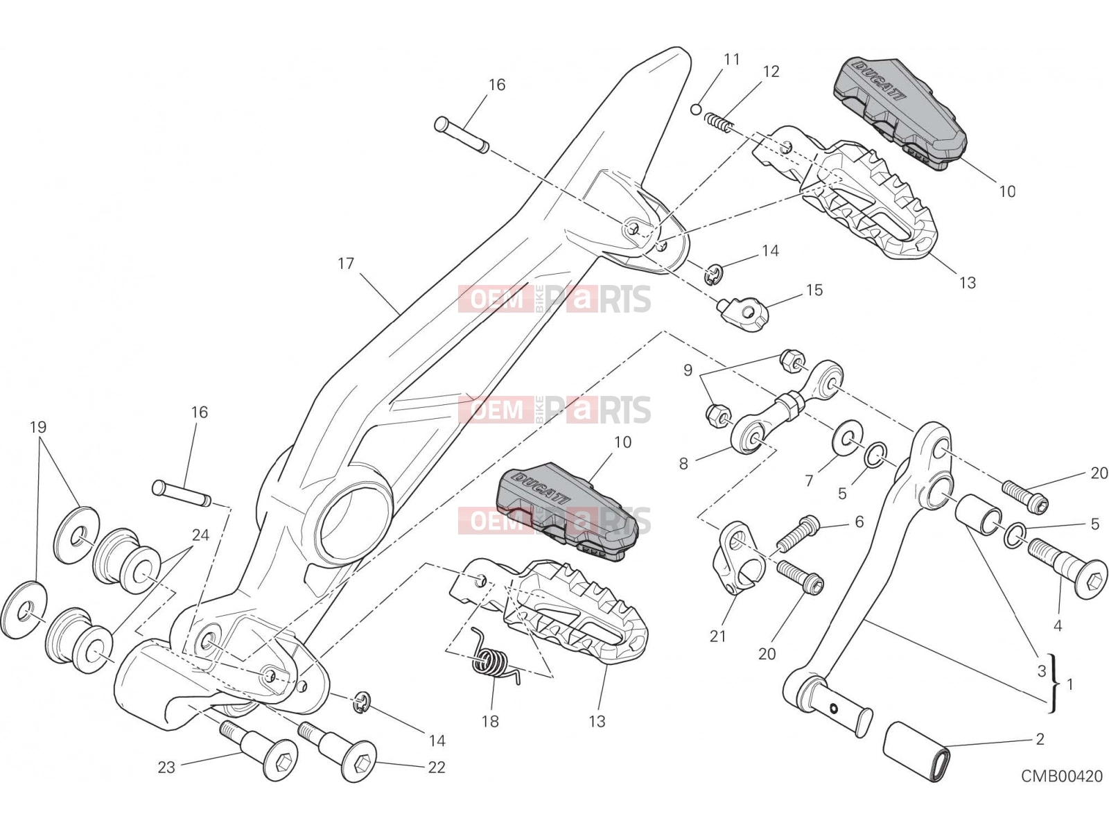 DUCATI 2015 Hyperstrada FOOTRESTS, LEFT [MOD:HYP STR;XST:AUS,EUR,FRA,JAP,TWN]
