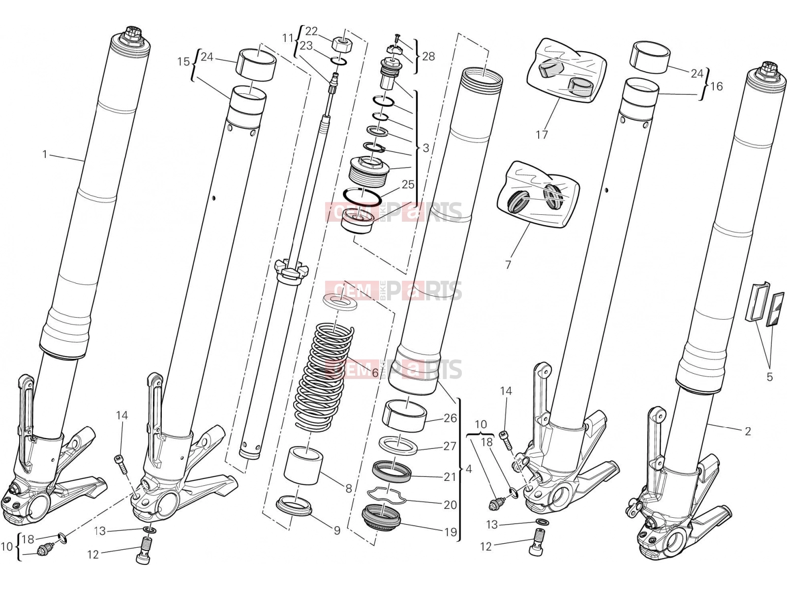 DUCATI 2016 Diavel FRONT FORK [MOD:DVL;XST:CHN]