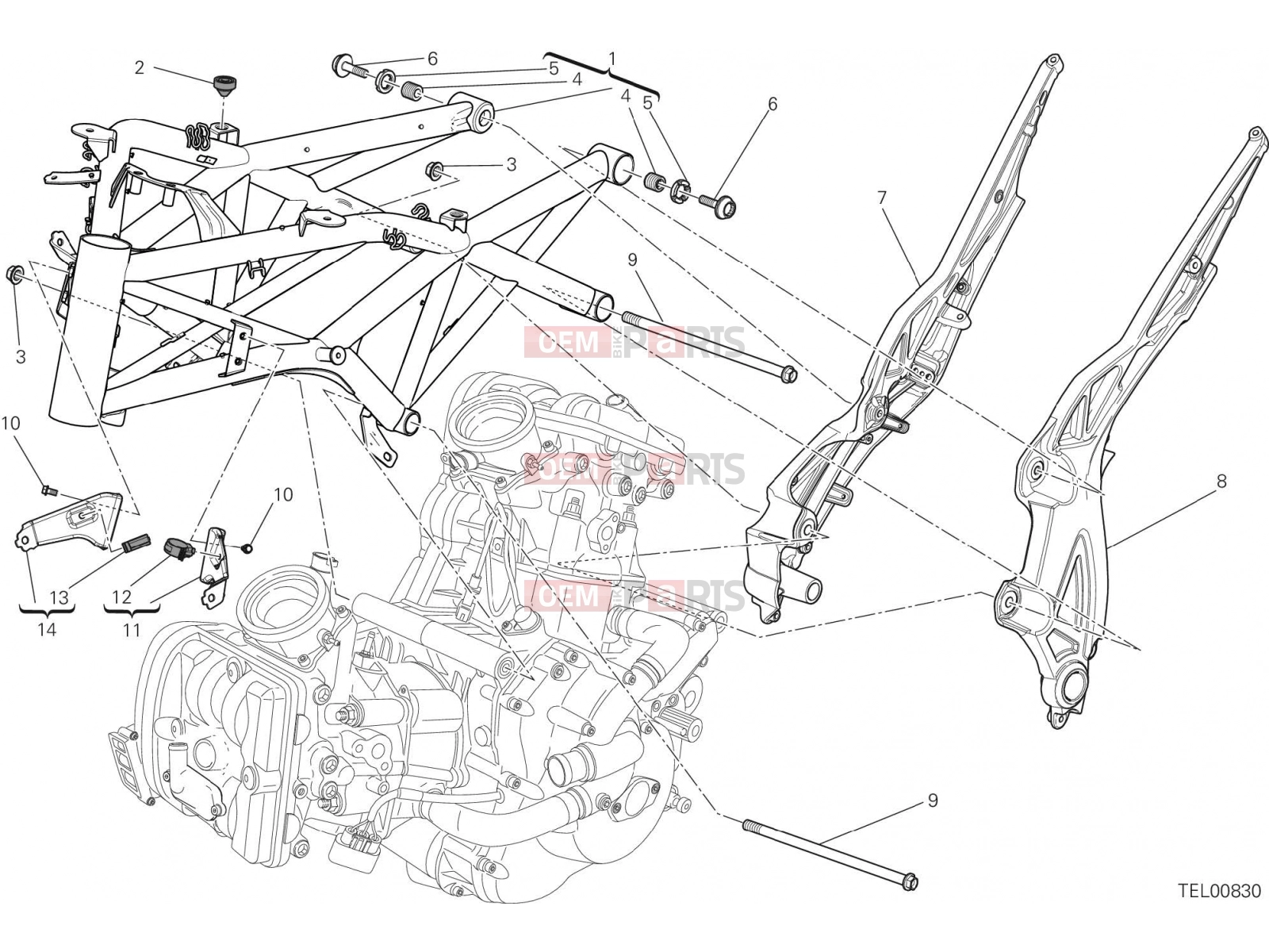 DUCATI 2016 Diavel Carbon FRAME [MOD:DVLC]