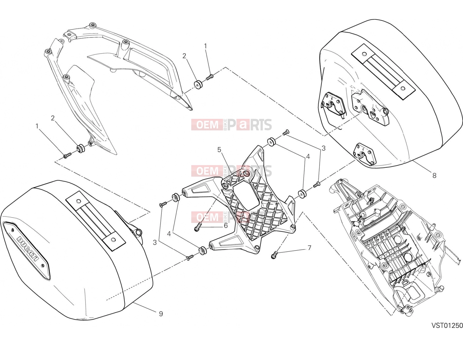 DUCATI 2016 Hyperstrada 939 SIDE PANNIERS [MOD:HY939STR]