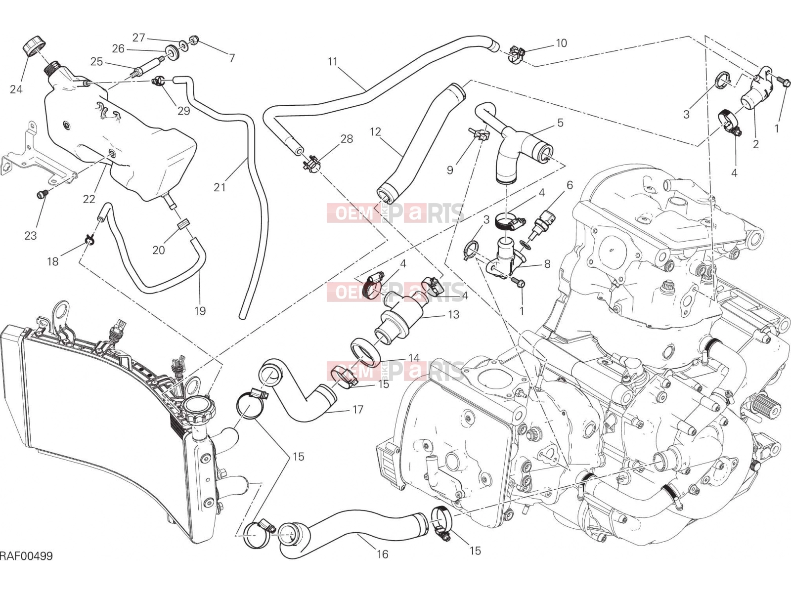 DUCATI 2016 Monster 821 COOLING SYSTEM [MOD:M 821]