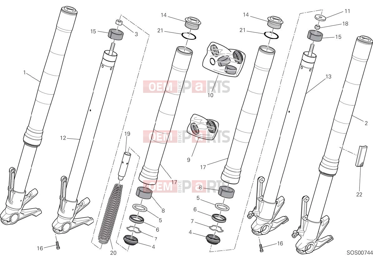 DUCATI 2016 Monster 821 FRONT FORK [MOD:M 821;XST:CHN]
