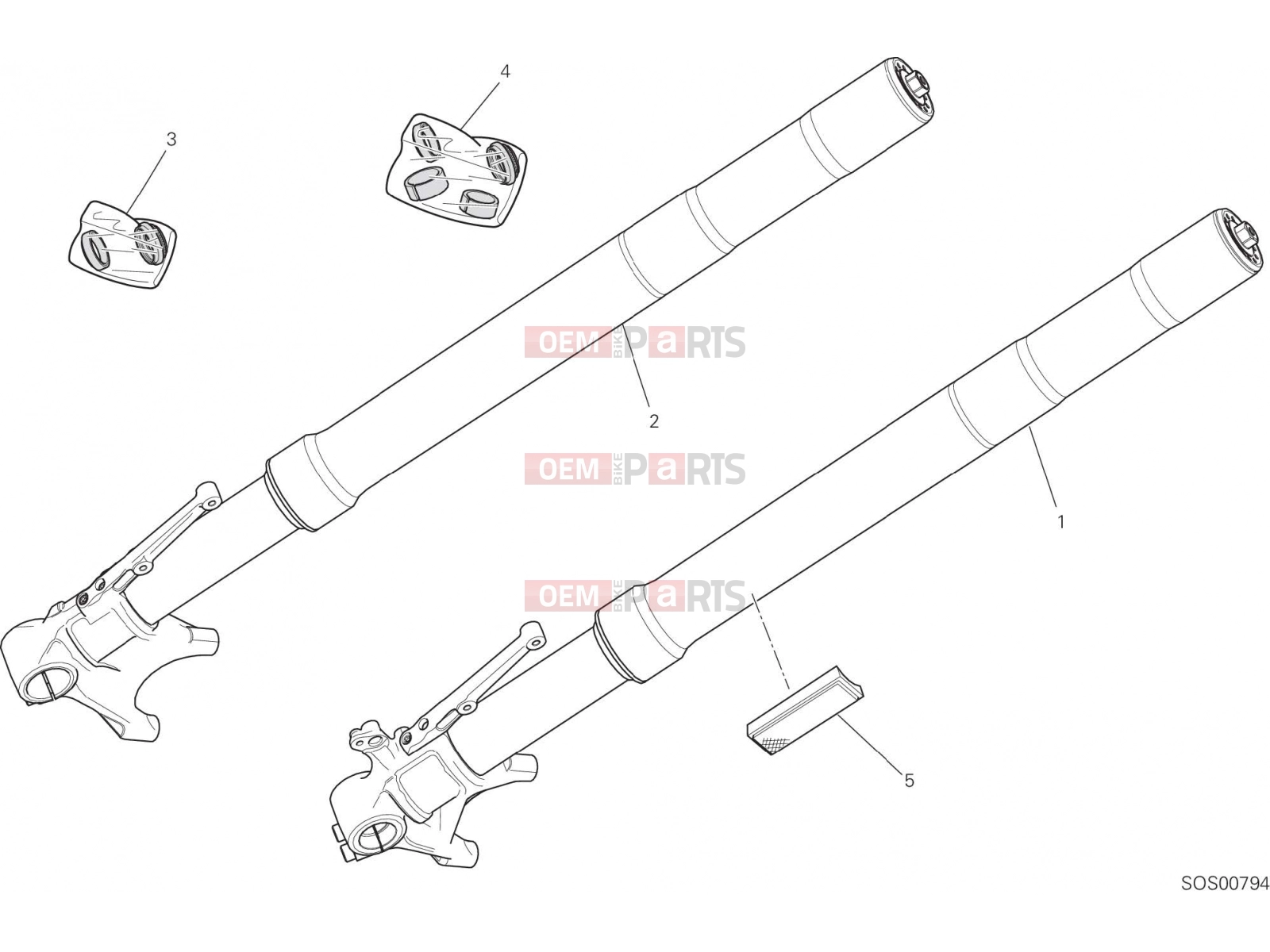 DUCATI 2016 Multistrada 1200 Pikes Peak FRONT FORK [MOD:MS1200PP]