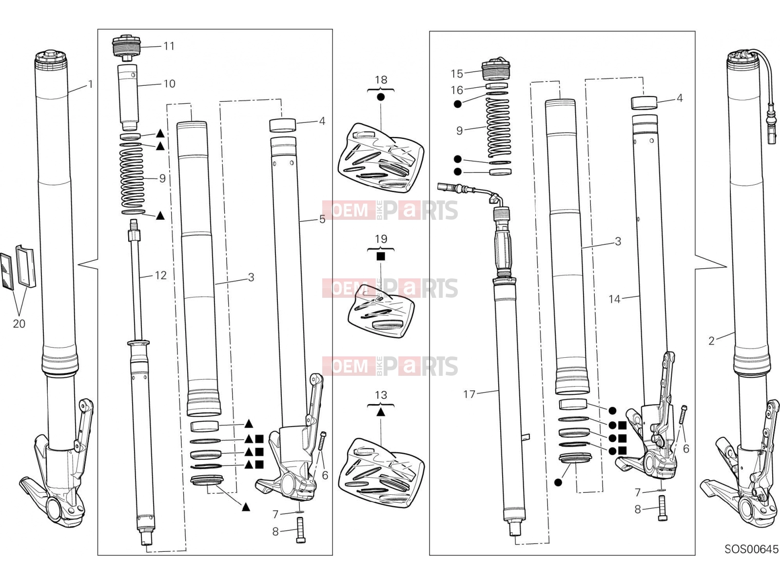 DUCATI 2016 Multistrada 1200 S FRONT FORK [MOD:MS1200S]