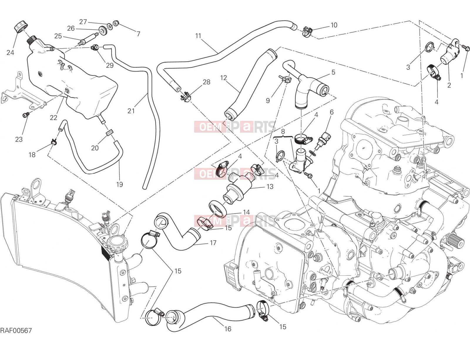 DUCATI 2017 Monster 821 Stripe COOLING SYSTEM [MOD:M821 STR]