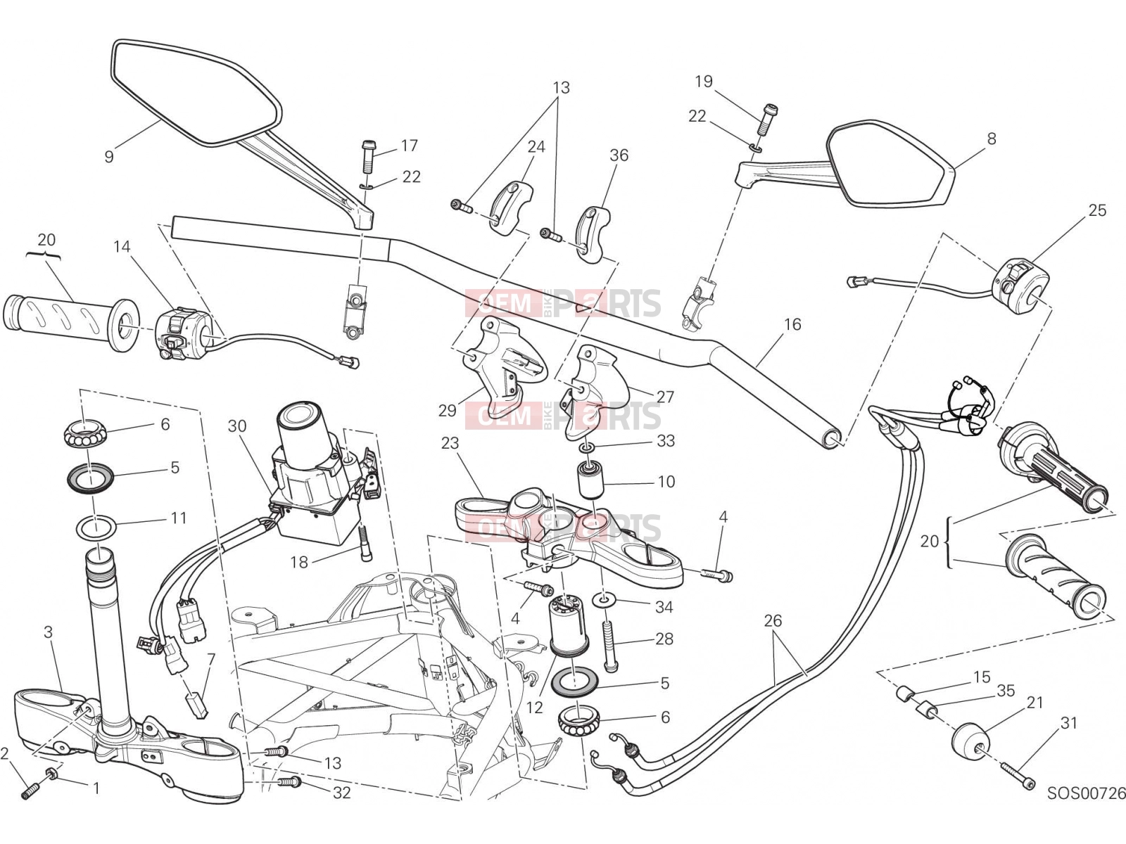 DUCATI 2018 Diavel HANDLEBAR [MOD:DVL]