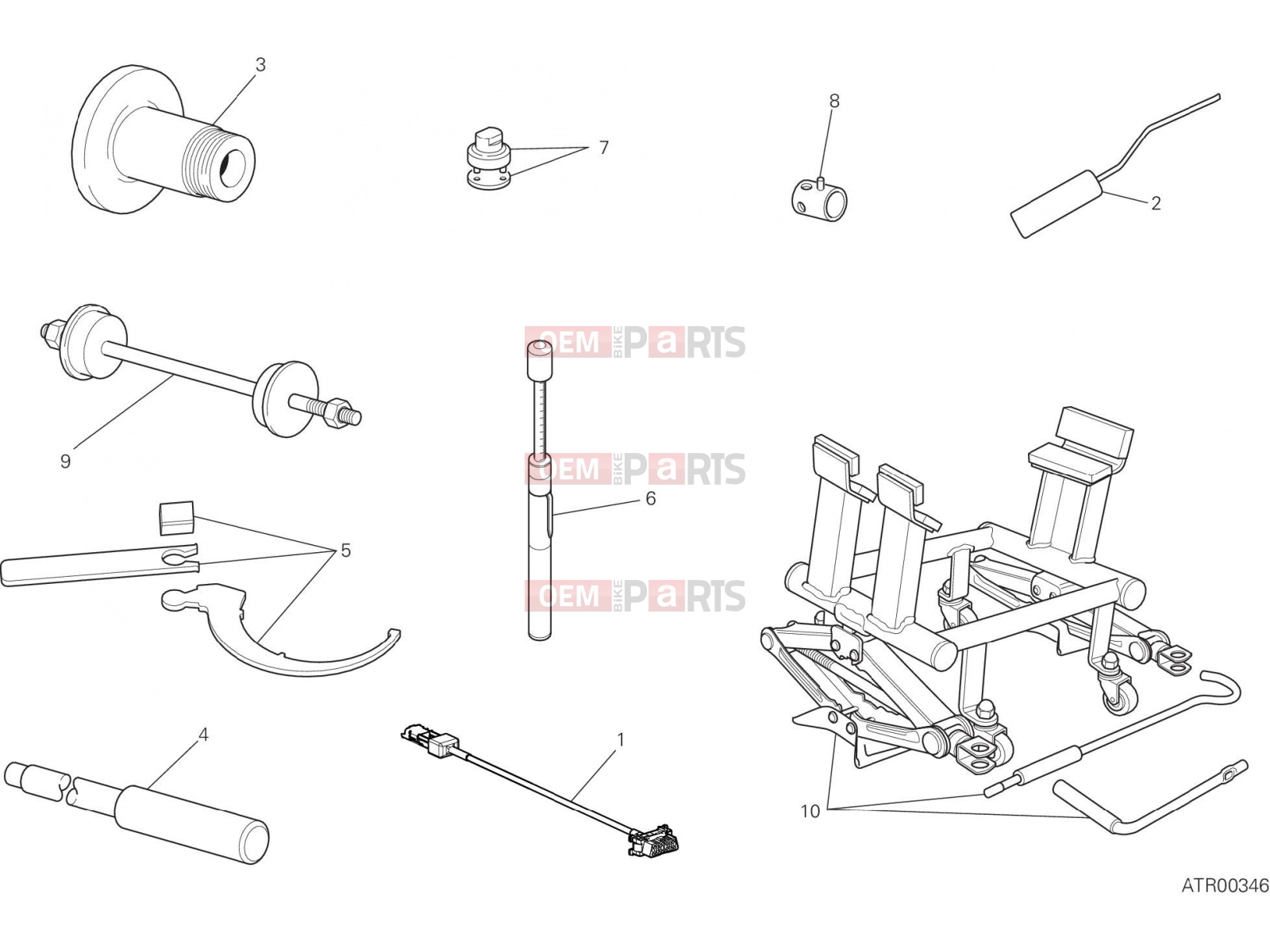 DUCATI 2018 XDiavel WORKSHOP SERVICE TOOLS, FRAME [MOD:XDIAVEL]