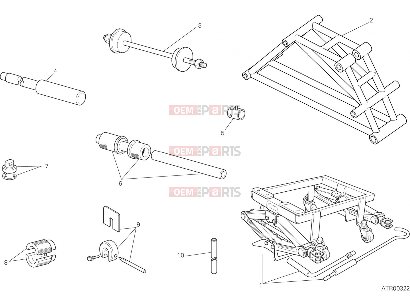 DUCATI 2018 Monster 821 WORKSHOP SERVICE TOOLS, FRAME [MOD:M 821]