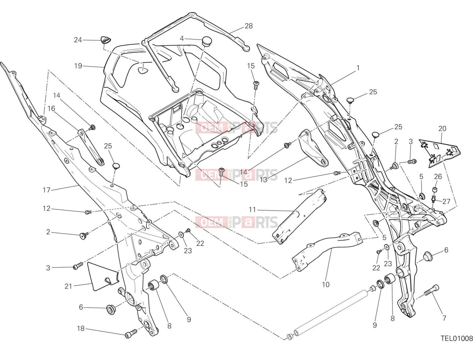 DUCATI 2018 Multistrada 950 REAR FRAME COMP. [MOD:MS950]