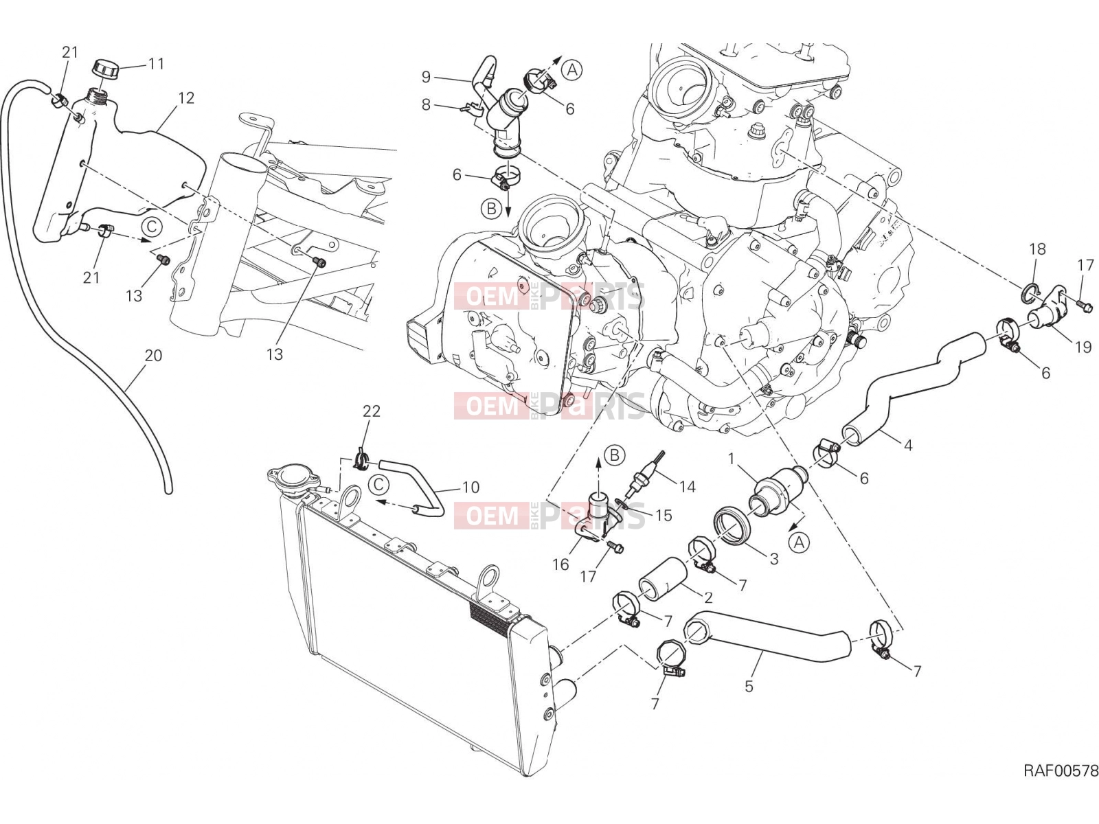 DUCATI 2018 Multistrada 950 COOLING CIRCUIT [MOD:MS950]
