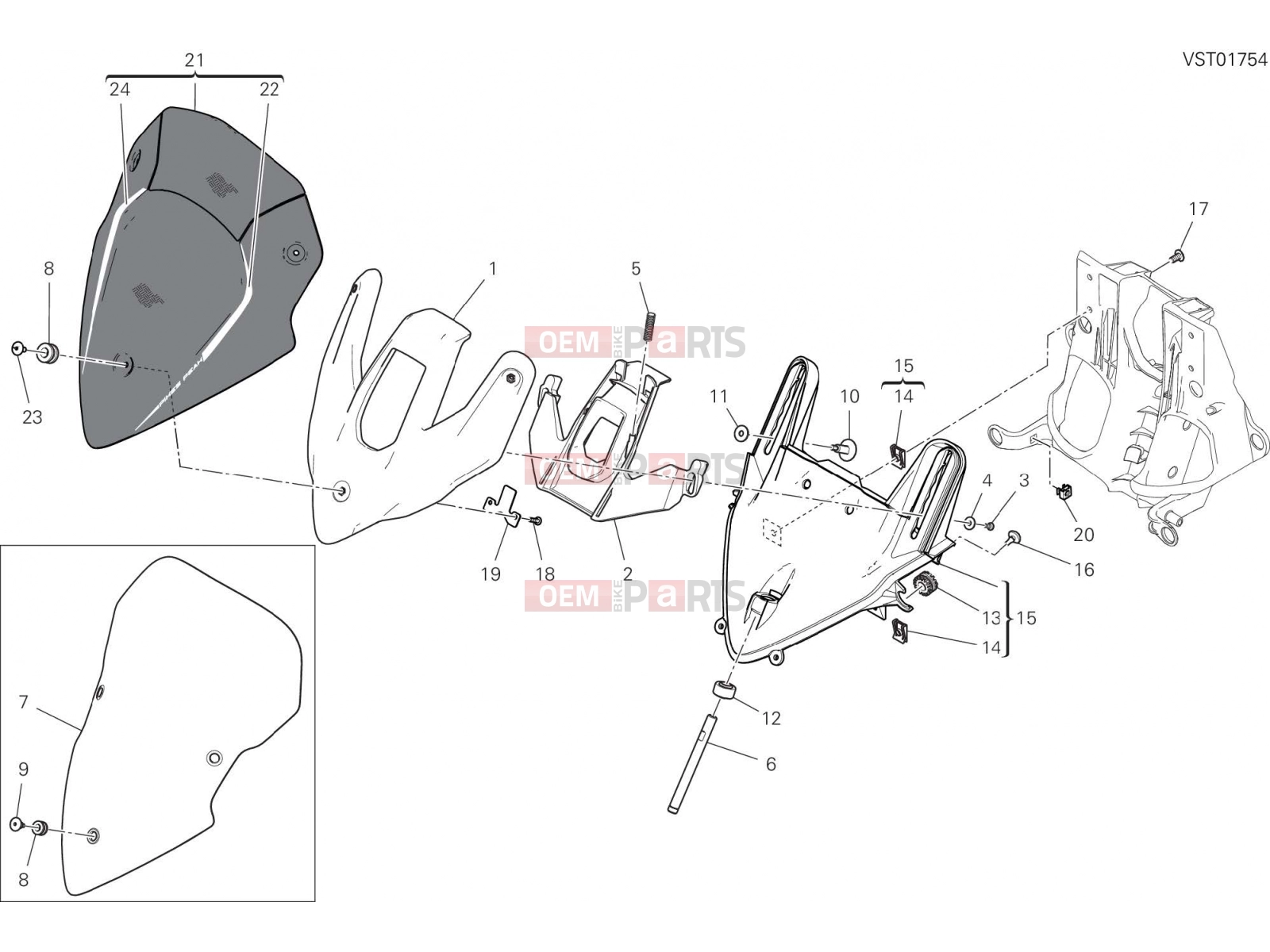 DUCATI 2018 Multistrada 1260 PikesPeak WINDSHIELD [MOD:MS1260PP]
