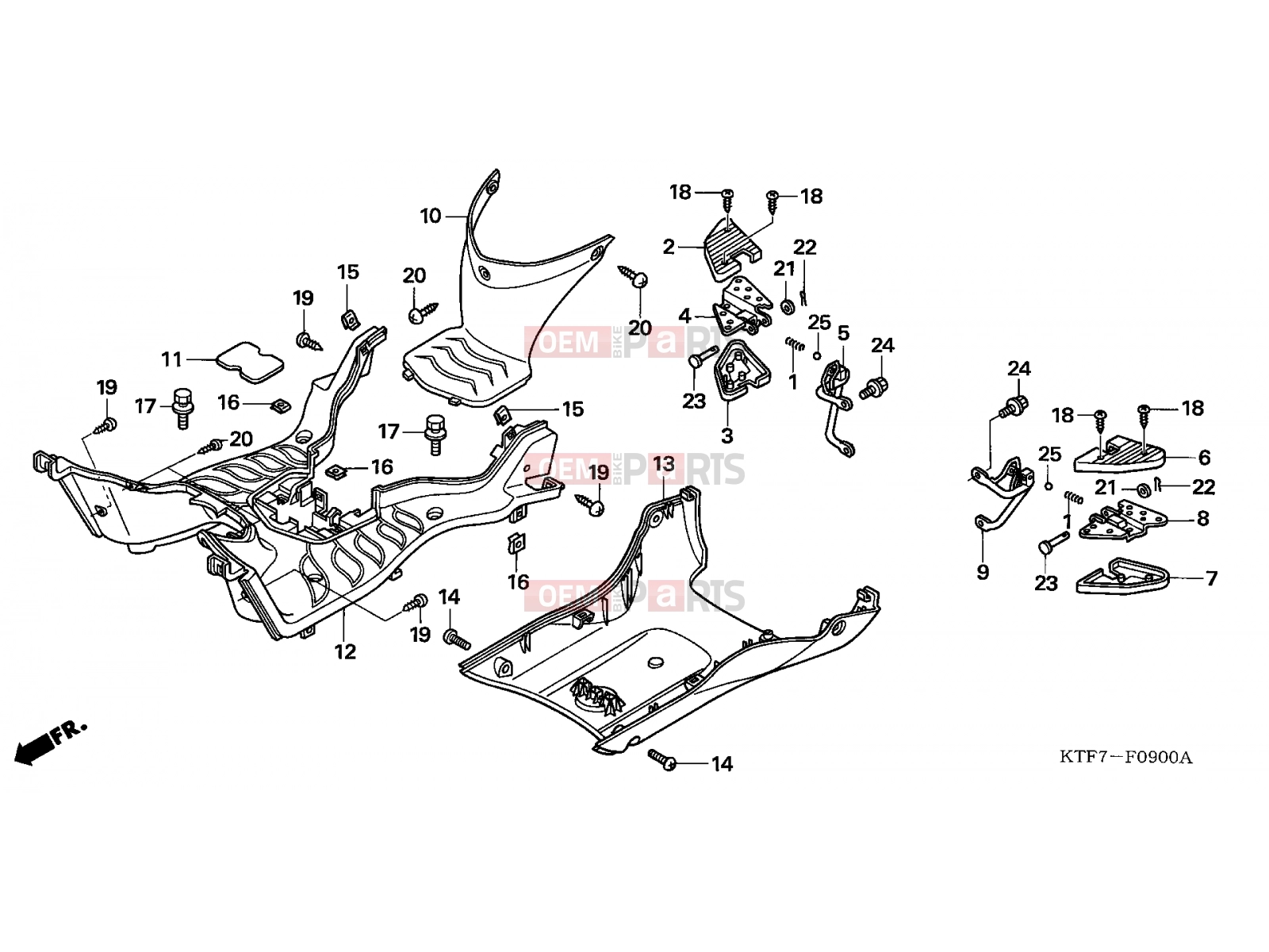 HONDA SH1257 ED 2007 F-9 FLOOR PANEL/PILLION STEP