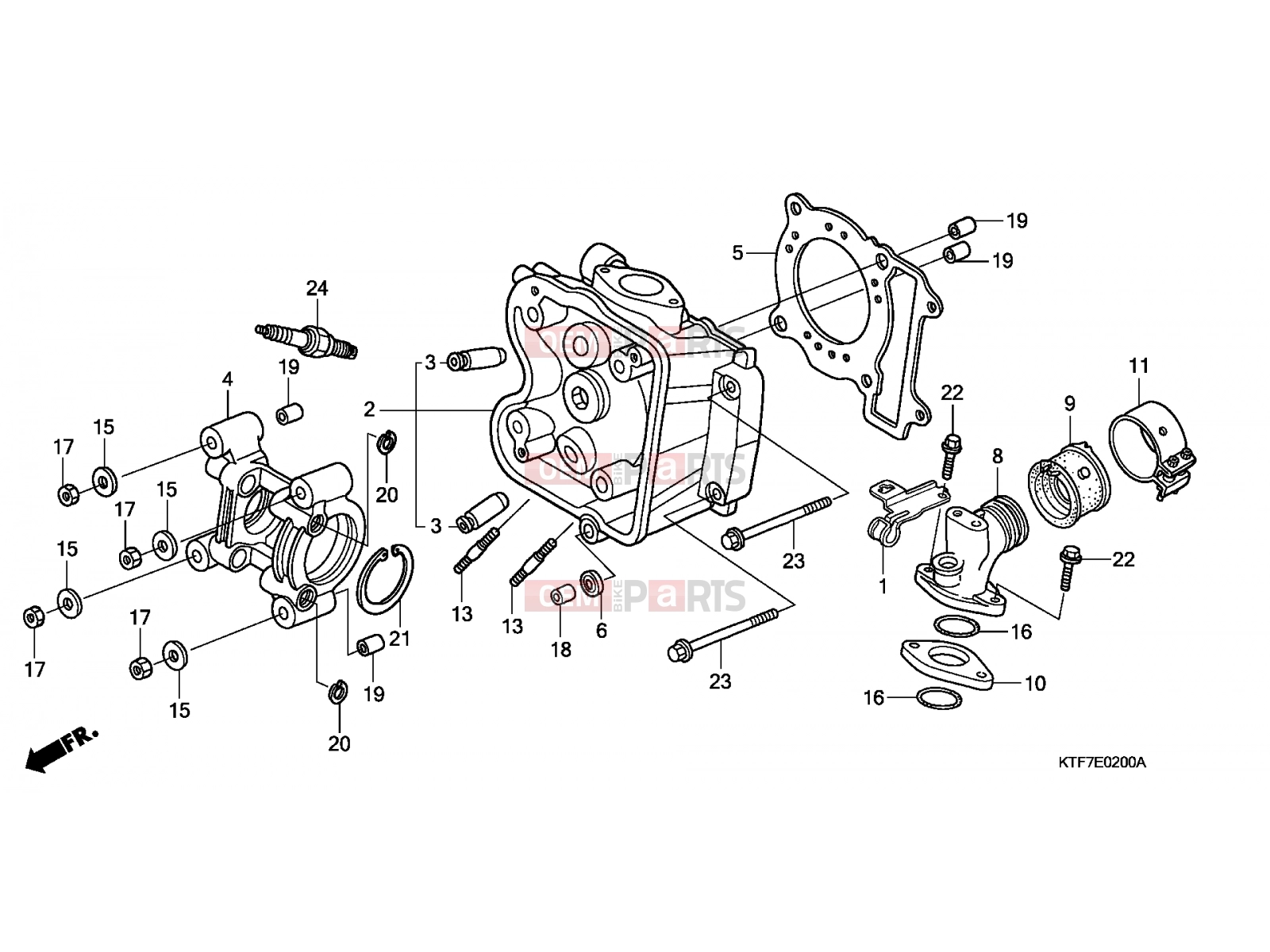 HONDA SH1257 ED 2007 E-2 CYLINDER HEAD