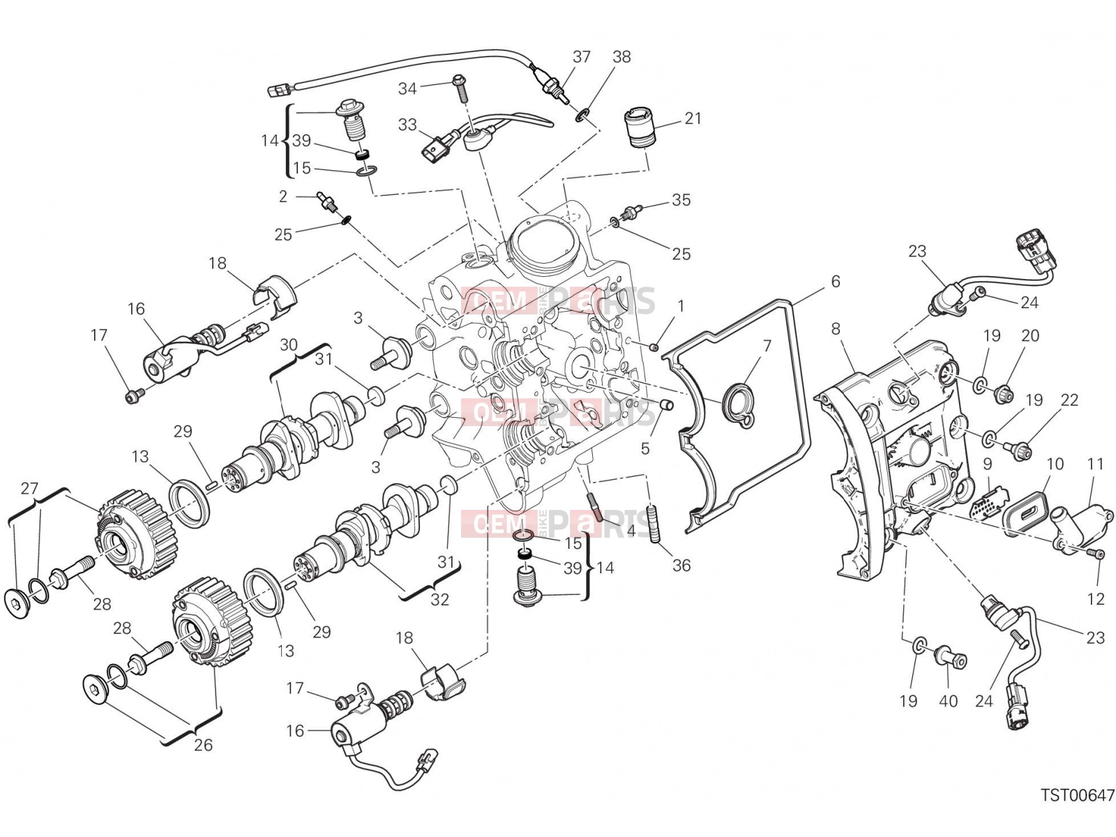 DUCATI 2019 Diavel HORIZONTAL HEAD – TIMING SYSTEM [MOD:DVL1260]
