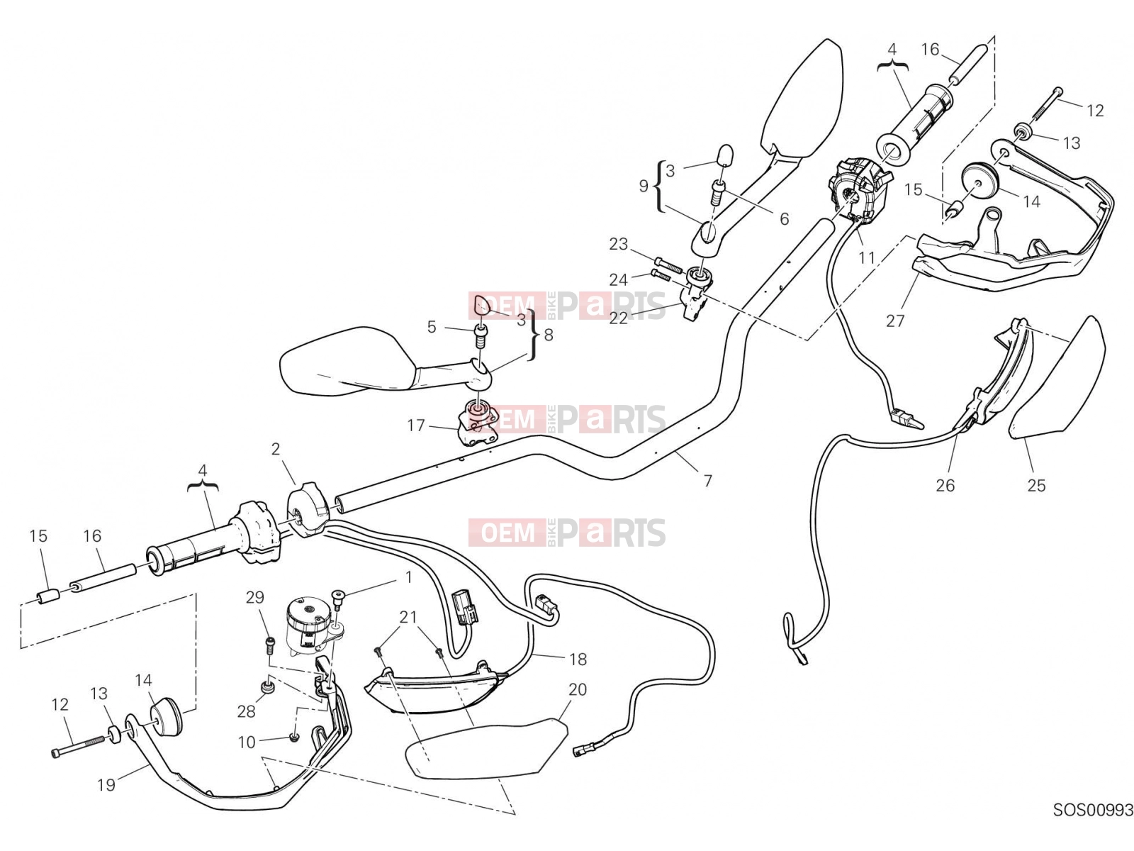 DUCATI 2019 Multistrada 950  HANDLEBAR [MOD:MS950]