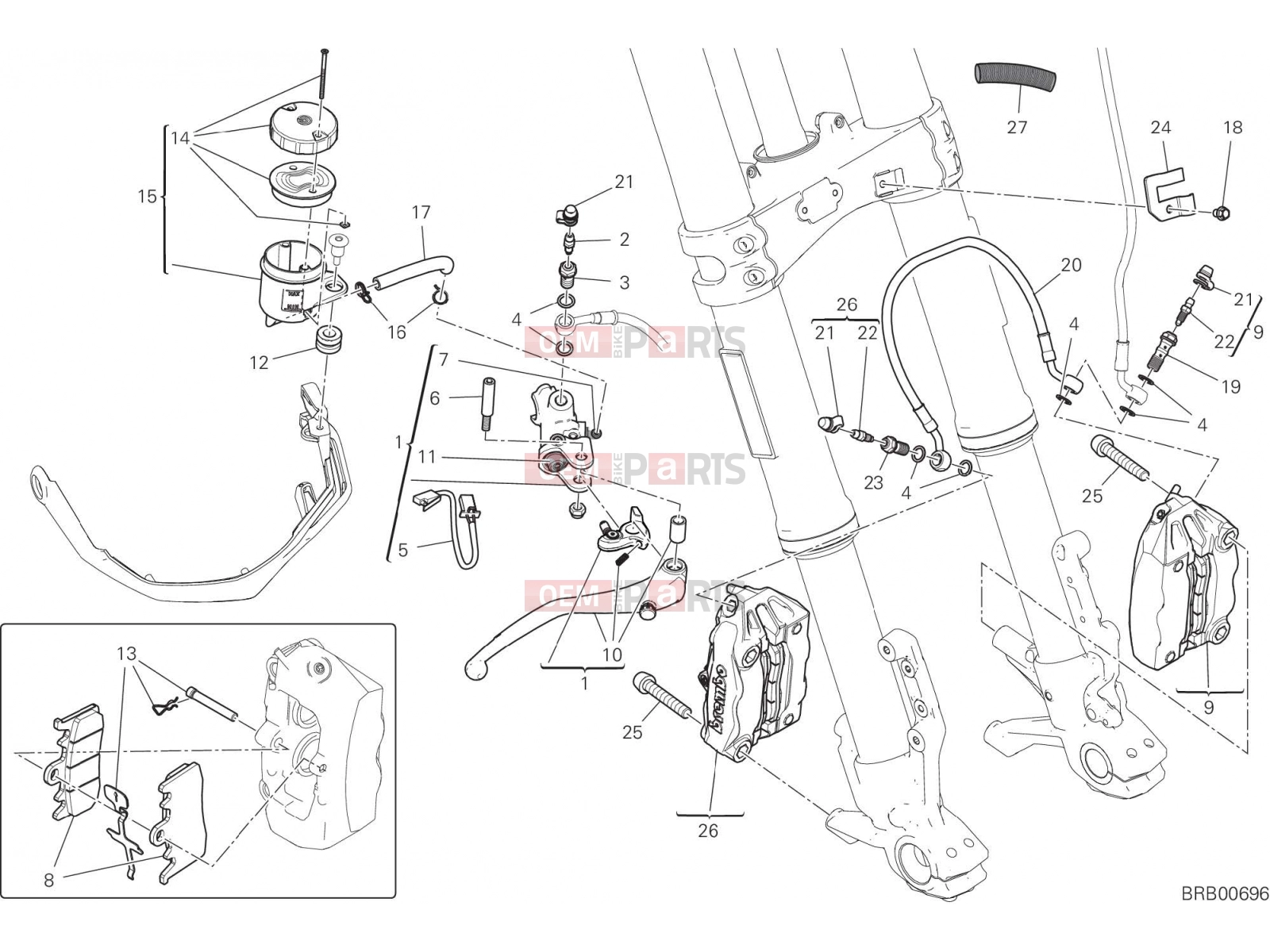 DUCATI 2019 Multistrada 950  FRONT BRAKE SYSTEM [MOD:MS950]