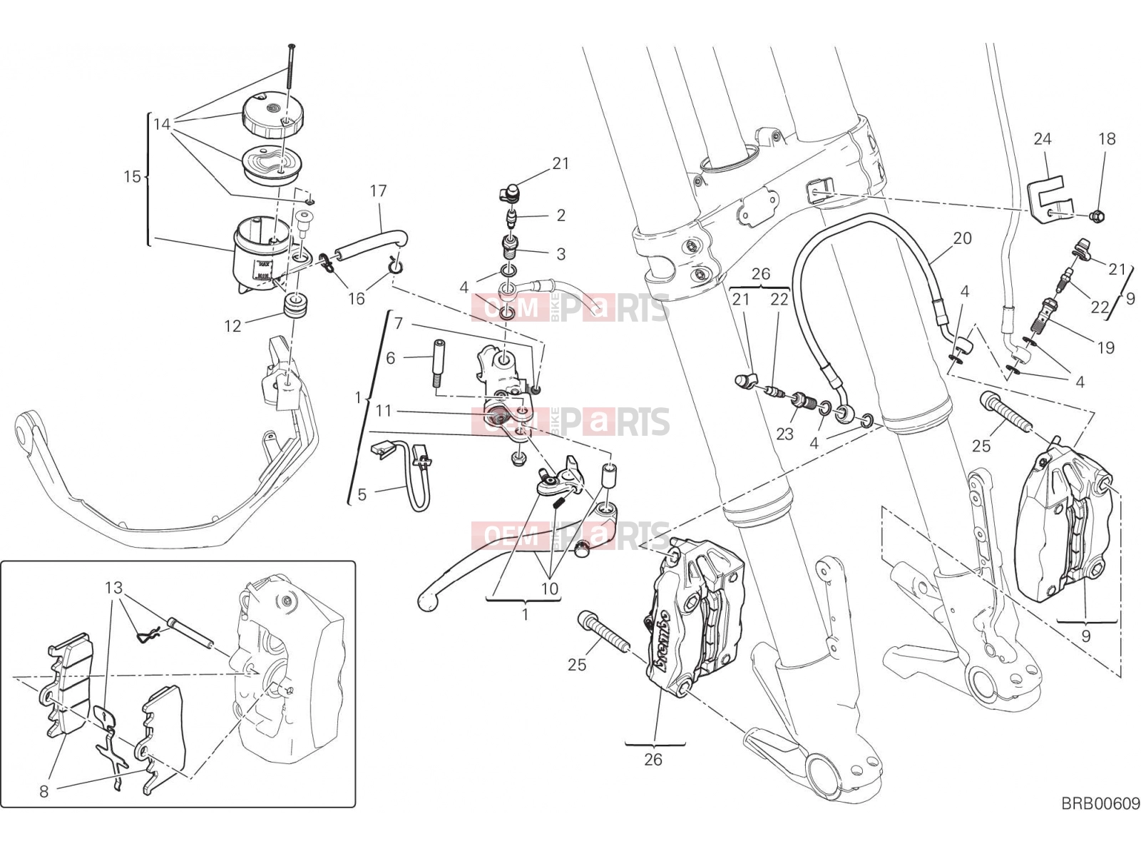 DUCATI 2019 Multistrada 1260 FRONT BRAKE SYSTEM [MOD:MS1260]