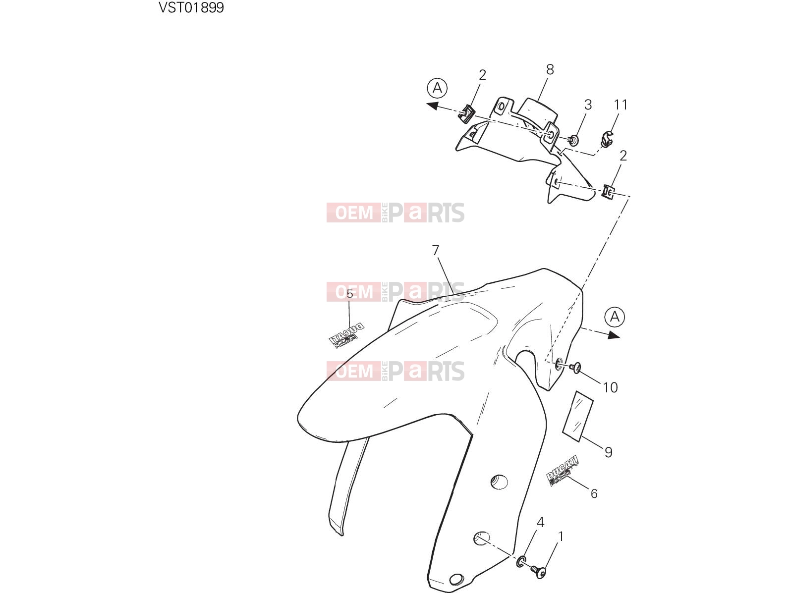 DUCATI 2019 Multistrada 1260 Enduro FRONT MUDGUARD [MOD:MS1260E]
