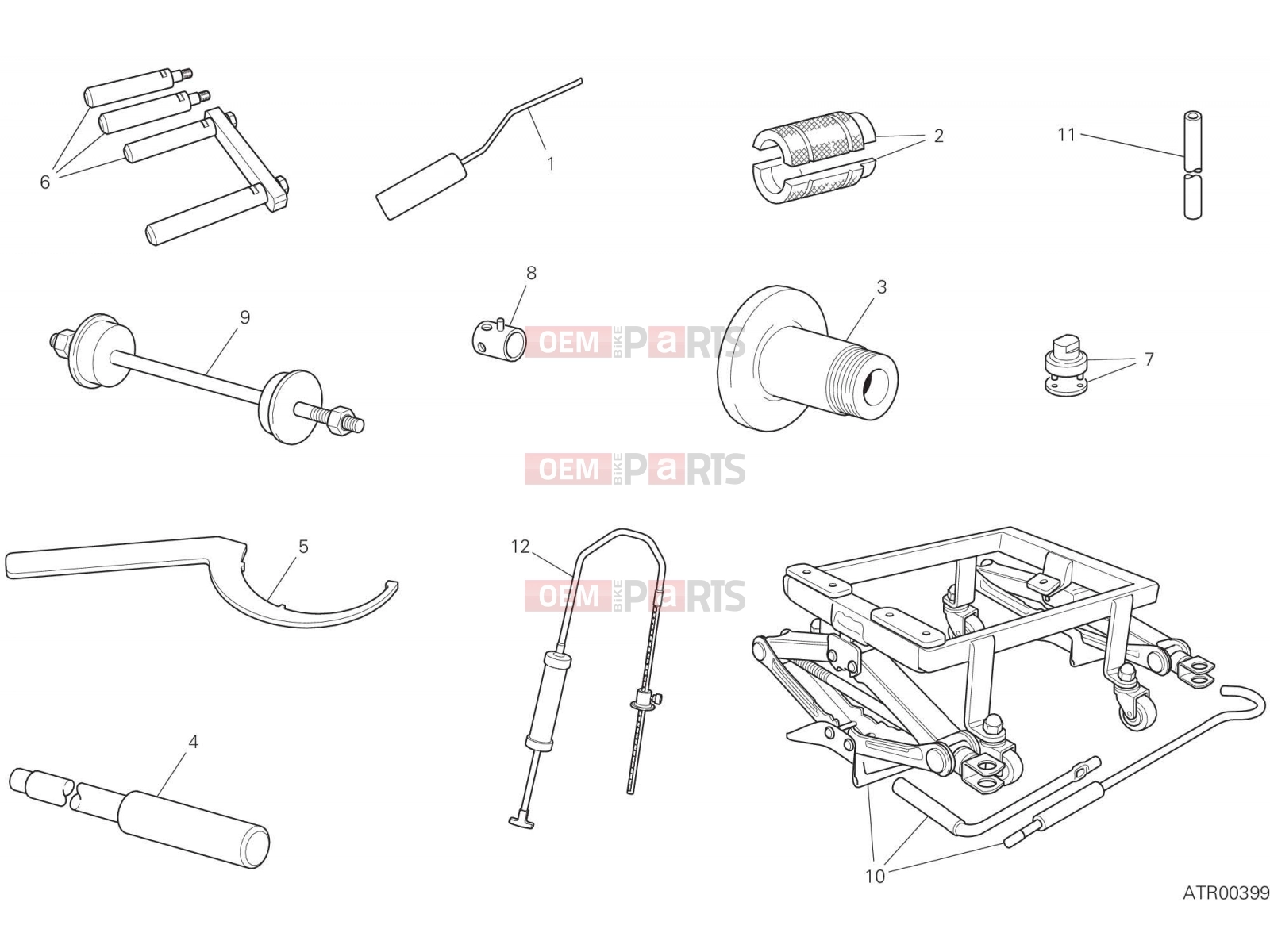 DUCATI 2020 Diavel WORKSHOP SERVICE TOOLS (FRAME) [MOD:DVL1260]
