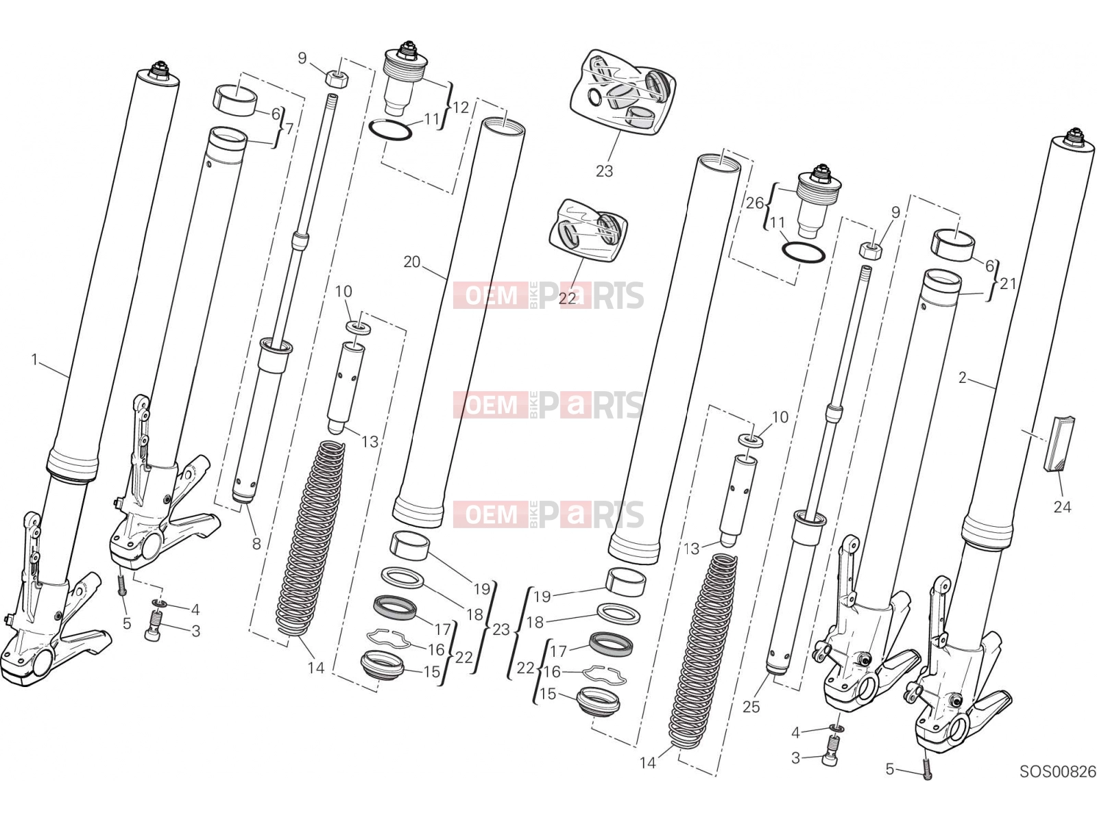 DUCATI 2020 Multistrada 950  FRONT FORK [MOD:MS950]