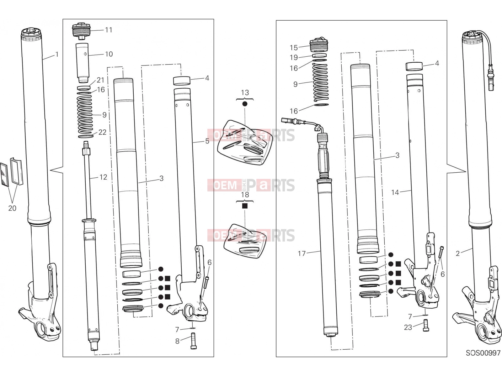 DUCATI 2020 Multistrada 950 S FRONT FORK [MOD:MS950S]