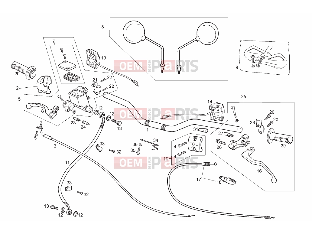 derbi Terra 125 Tables » Handlebar