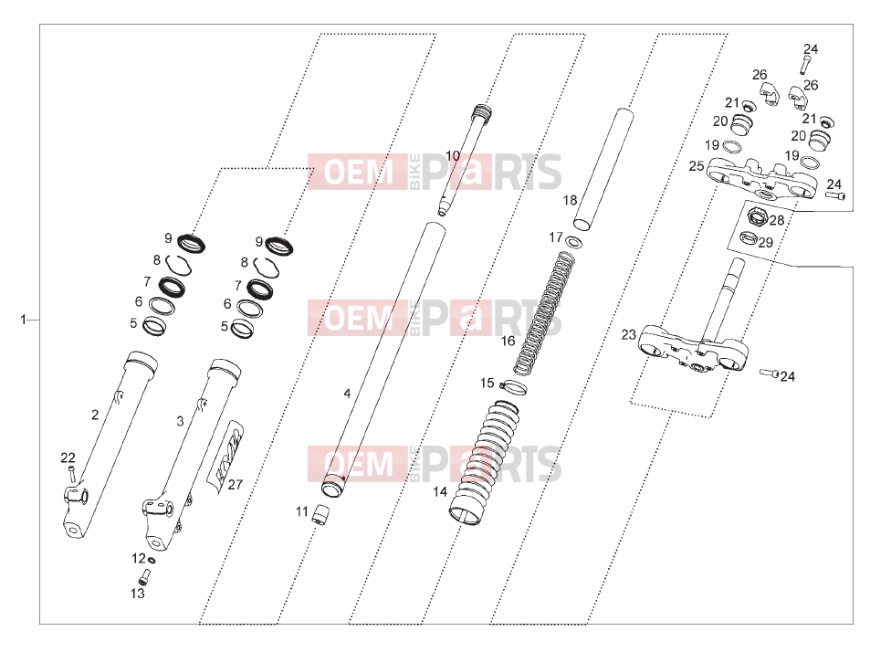 derbi Terra 125 Adventure Tables » Front fork