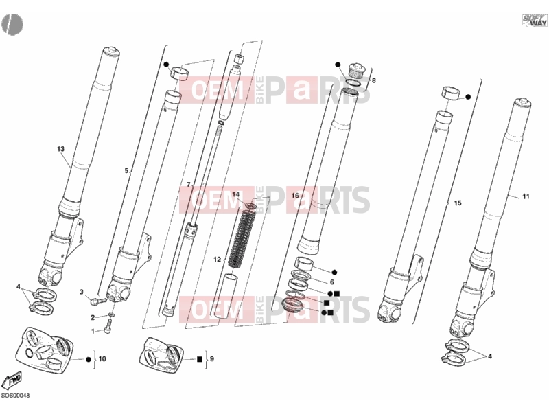DUCATI 2005 Monster 620 Dark Single Disc FRONT FORK » FRONT SUSPENSION