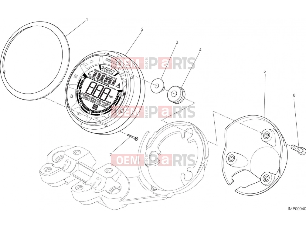 DUCATI 2016 Scrambler Flat Track Pro INSTRUMENT PANEL [MOD:SCR800FP]