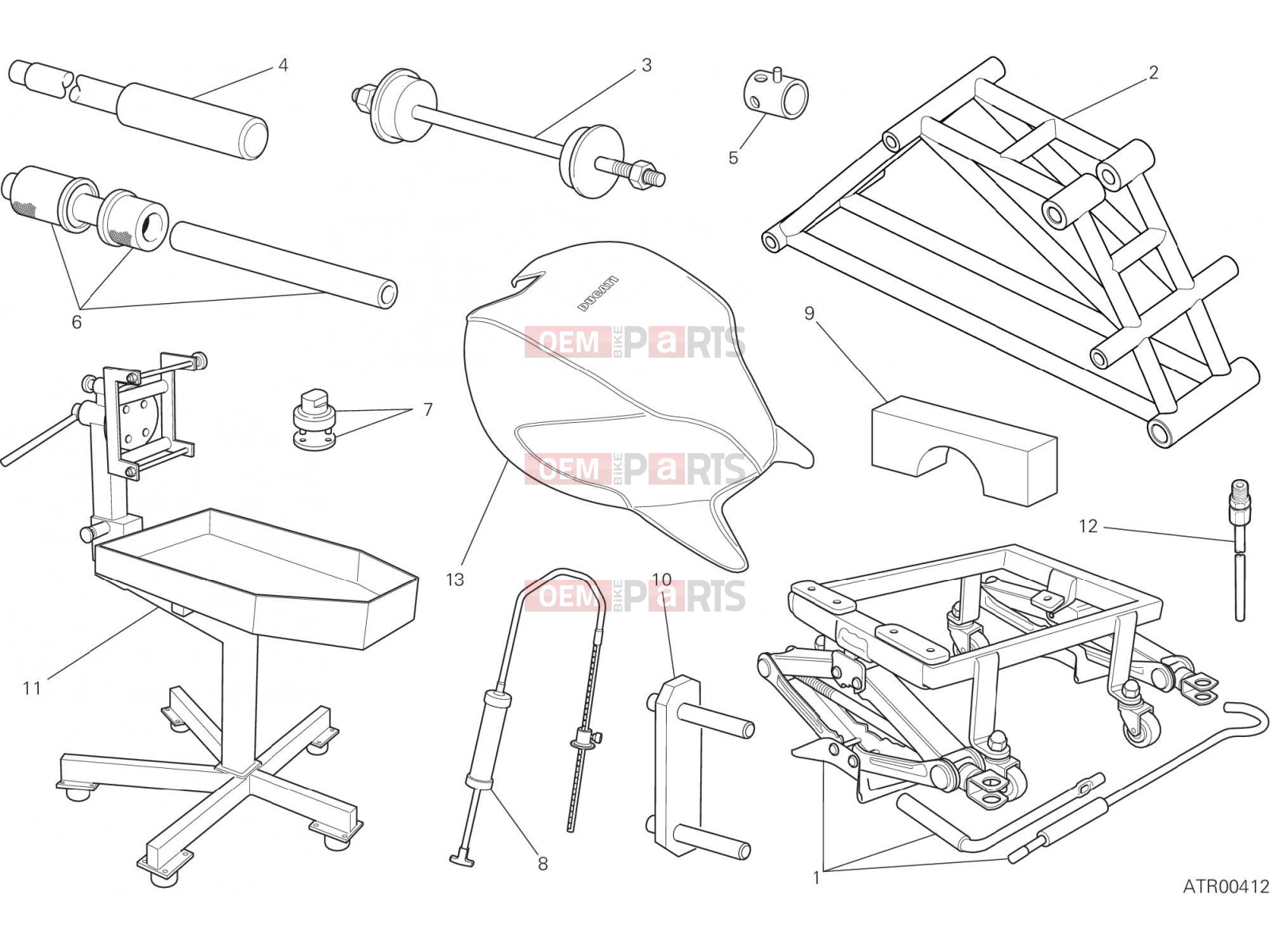DUCATI 2021 Monster 821 Stealth WORKSHOP SERVICE TOOLS, FRAME [MOD:M821STEA]