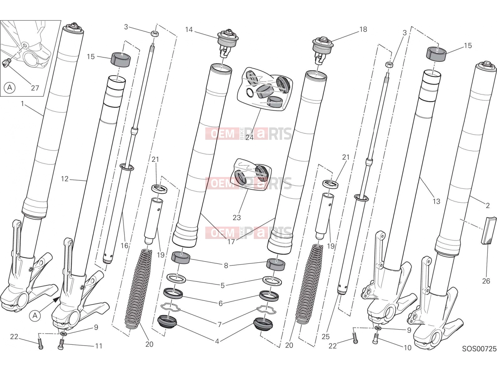 DUCATI 2021 Monster 1200 FRONT FORK [MOD:M 1200]