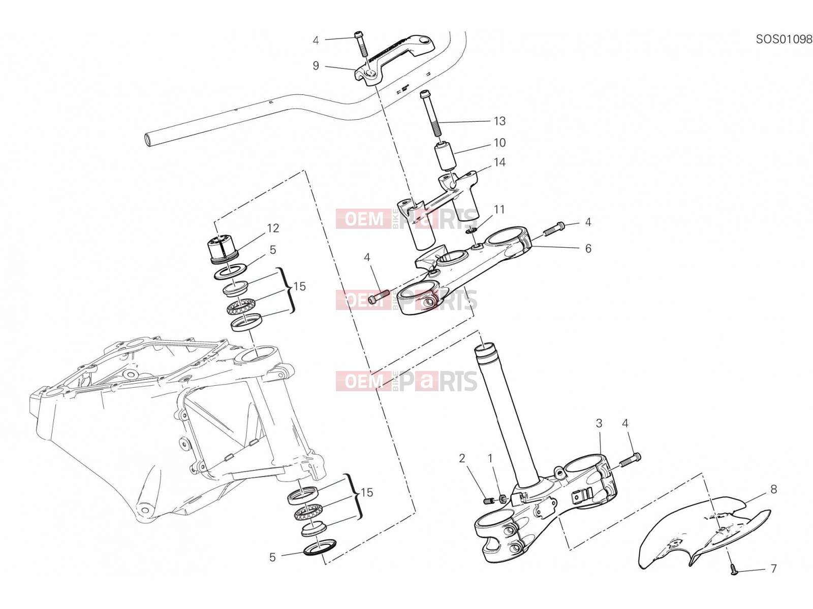 DUCATI 2021 Multistrada V4 STEERING HEAD BASE ASSEMBLY [MOD:MSV4]