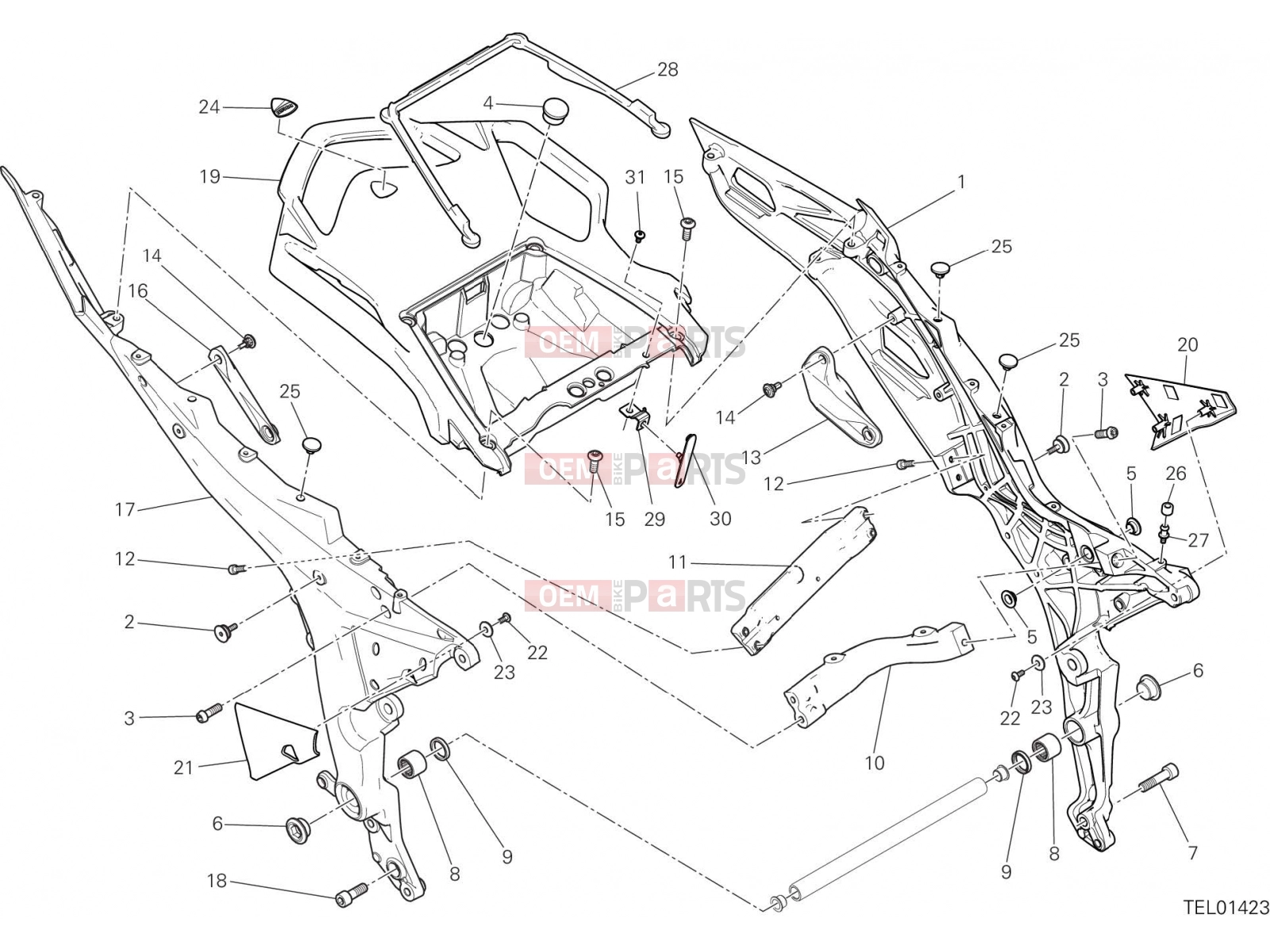 DUCATI 2021 Multistrada 950 S REAR FRAME COMP. [MOD:MS950S]
