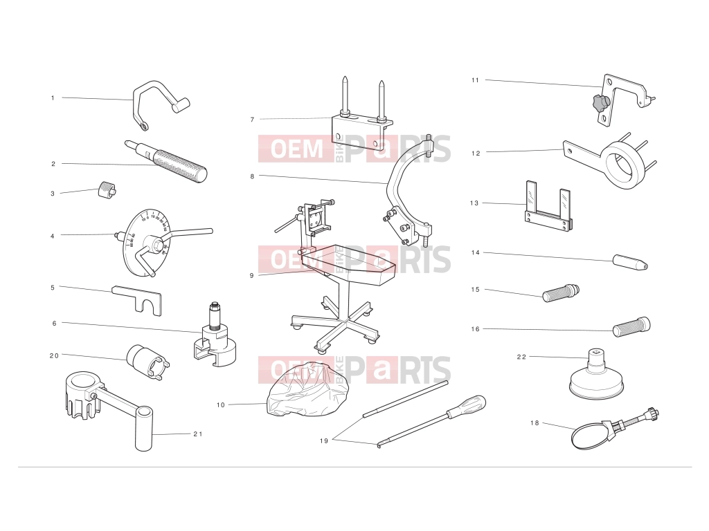 DUCATI 2012 Streetfighter 848 Workshop service tools